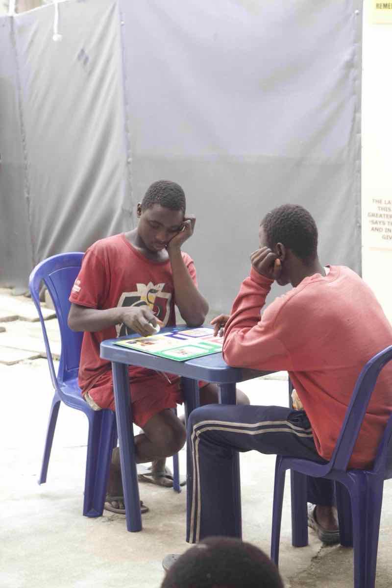 Students learning turn-taking and fair play through board games