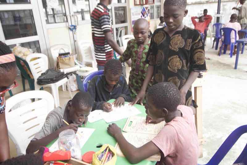 Collaborative art project with multiple participants