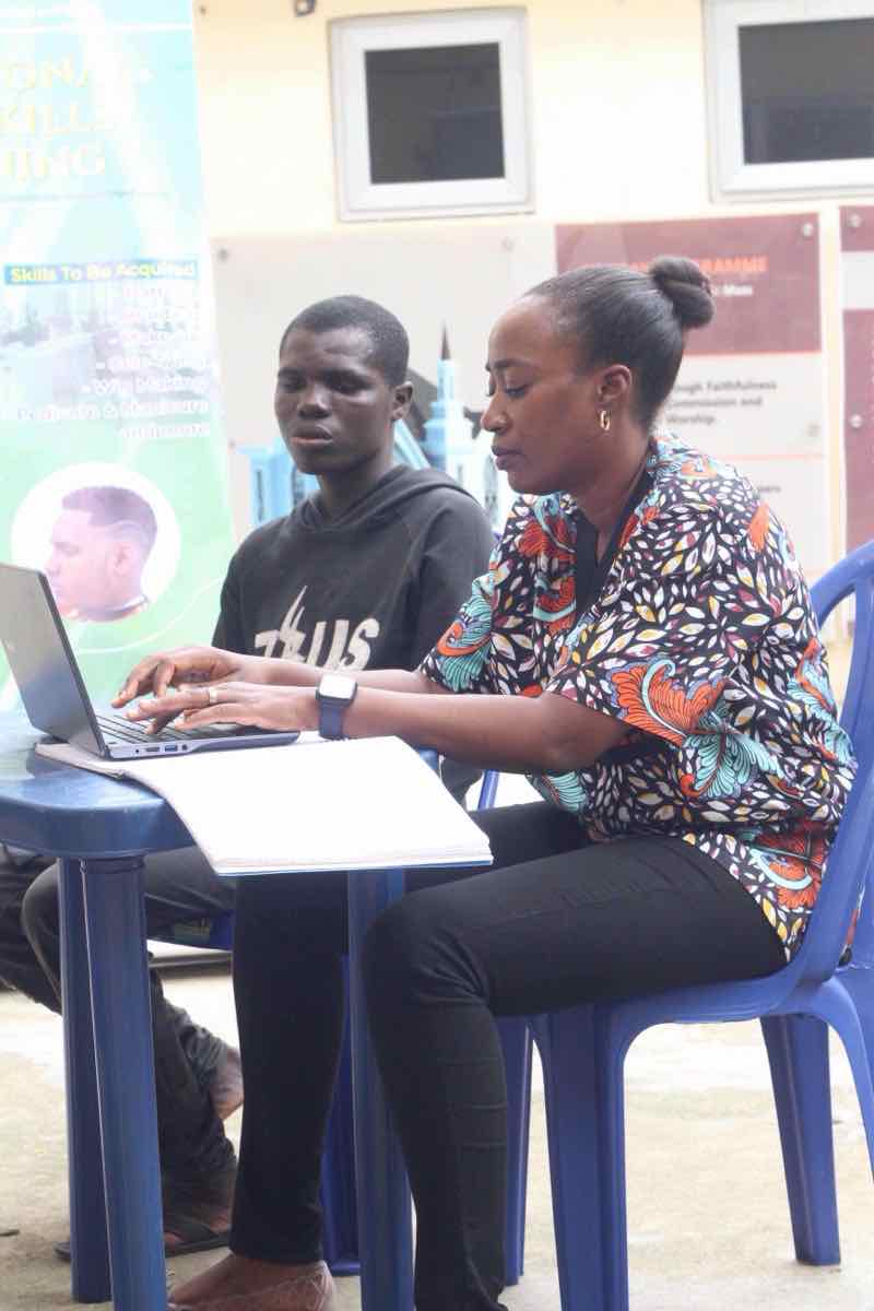 Mentor providing guidance and support to mentee